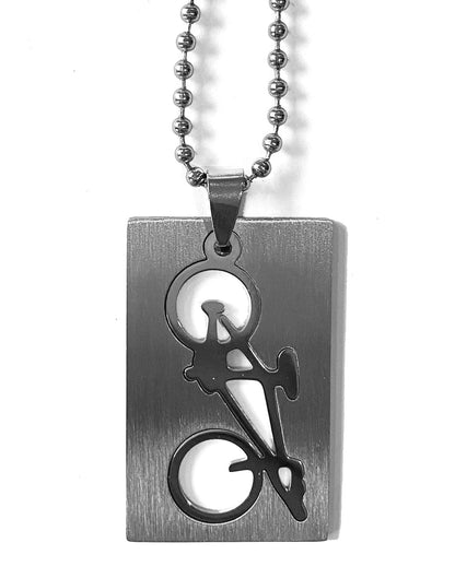 Bicycle Dog Tag Charm with Necklace